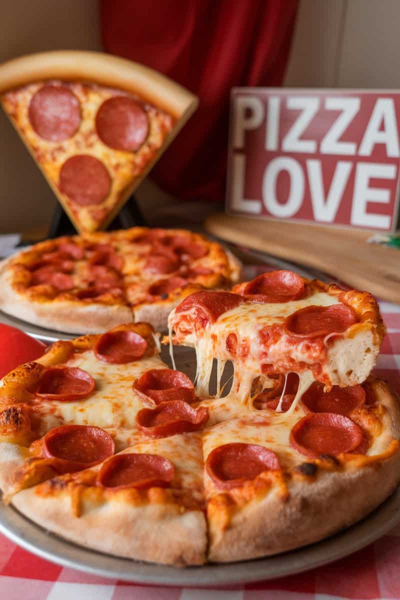 A delicious classic pepperoni and cheese pudgy pie, featuring a crispy crust with melted cheese and pepperoni.