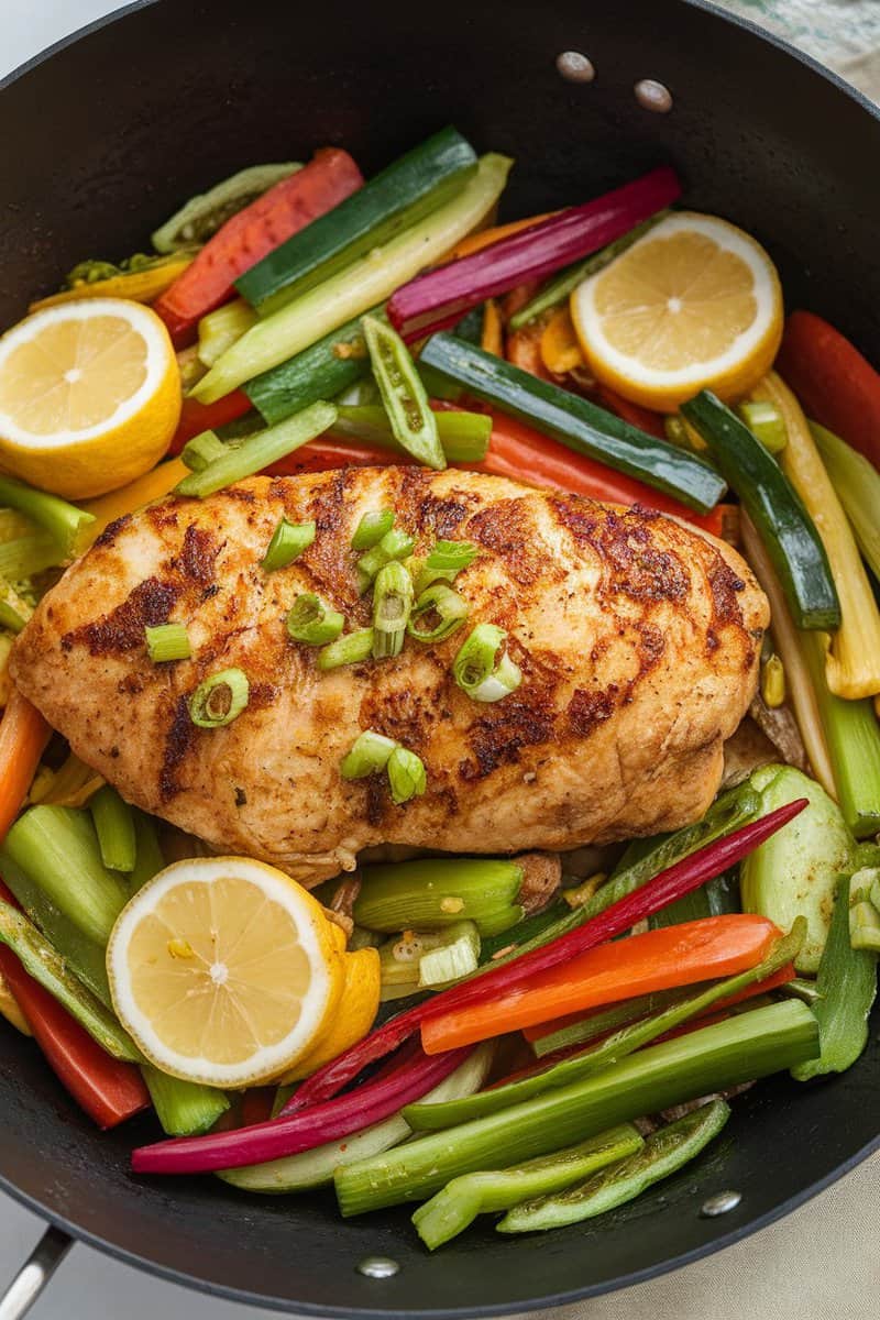 A delicious Lemon Ginger Chicken Stir-Fry with vibrant veggies.