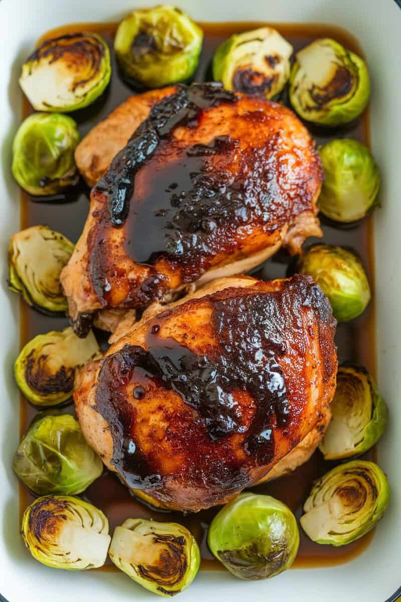 Balsamic Glazed Chicken with Brussels Sprouts